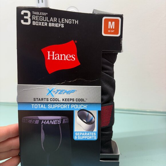 Hanes 3 pack Men's Medium 32-34" X temp Regular length boxer briefs - Picture 1 of 4